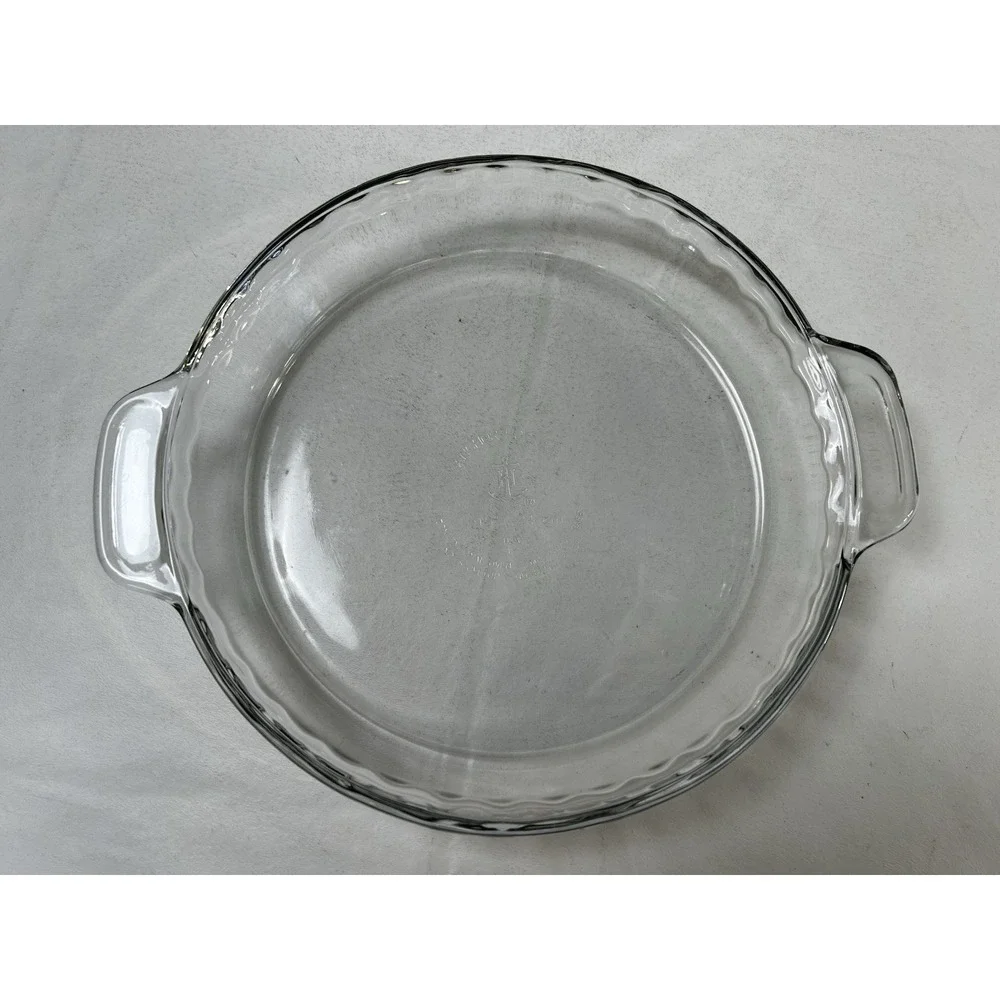 Anchor Hocking Deep Baking Dish Clear Glass Pie Plate 9.5